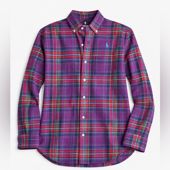 Ralph Lauren Tops - Ralph Lauren Plaid Shirt - Purple, Red, Green